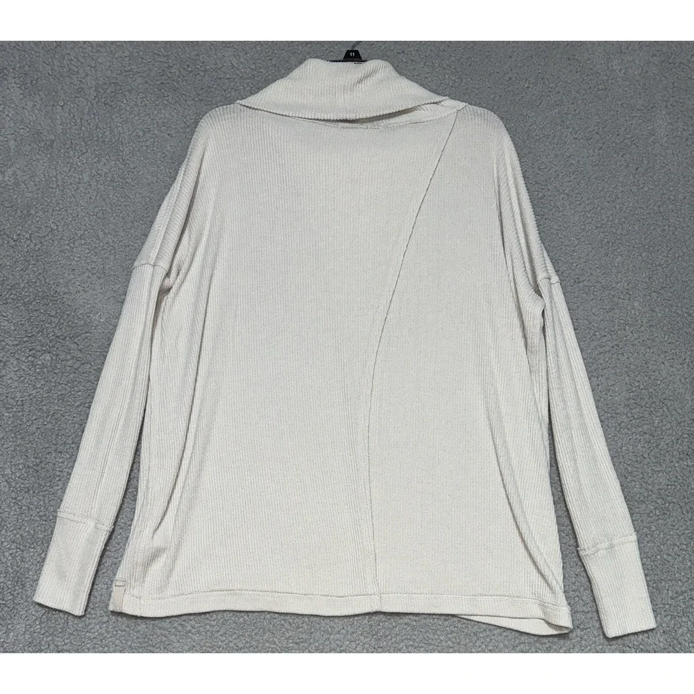 Free People Oversized Ribbed Open Back Cream Sweater Womens XS